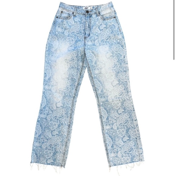 Tiger Mist Stassie Jeans in Paisley Print Wide Leg Medium - Picture 2 of 8